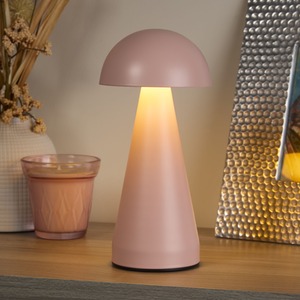 Rechargeable Pink Dome Table Lamp - Pink by Lighting Collection