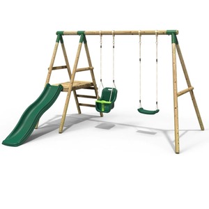 Wooden Swing Set with Slide by Rebo