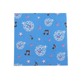 Pack of 16 Disco Party Napkins - Blue