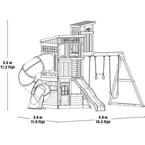 Skyline Lookout Climbing Frame - Battle Ship Grey by Yardistry