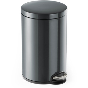 Durable Round Metal Pedal Bin - Charcoal / 12l by Durable