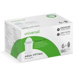 Universal Water Filter Cartridges Classic Style - White / 6 pack by Aqua Optima