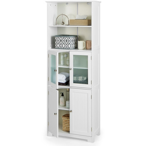 Costway 163cm Tall Bathroom Storage Cabinet-White - White by Costway