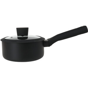 Ayano Soft Touch Non Stick Saucepan with Lid - Black / 20cm by Kitchenmaster