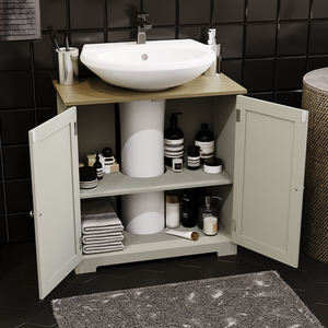 Priano 2 Door Under Sink Cabinet - Grey by Vida Designs