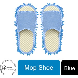 Flexible and Elastic Microfiber Chenille Mop Slippers - Blue by Haven