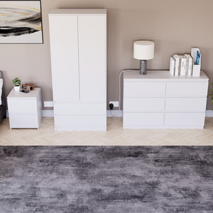 Denver Bedroom Set (2 Drawer Bedside, 6 Drawer Chest, 2 Door 2 Drawer Wardrobe) by Vida Designs