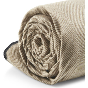 Picnic Blanket with Faux Leather Carry Handle - Beige / 180cm by VonShef