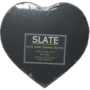 Heart Shaped Slate Serving Board - Black