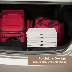 Foldable Shoe Storage Cabinet - White by Costway