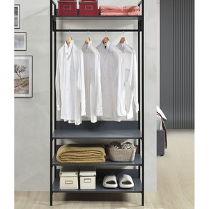 Alva Open Wardrobe 3 Piece Bedroom Set - Dark Grey by Swish Furniture