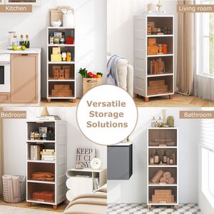 4-Tier Stackable Storage Boxes - White by Costway