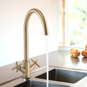 Stainless Steel Dual Handle Kitchen Tap by Livingandhome