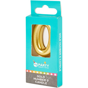My Party Gold Number Candle - Gold / 0 by My Party