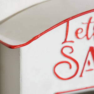 HOMCOM Christmas Post Box Wall Mounted Letters to Santa Mailbox - White by HOMCOM