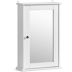 Bathroom Single Mirror Wall Cabinet - White by Christow