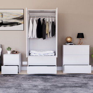 Denver Bedroom Set (2 Drawer Bedside, 3 Drawer Chest, 2 Door 2 Drawer Wardrobe) by Vida Designs