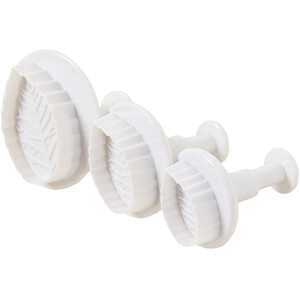 Set of 3 Leaf Shape Cutters - White