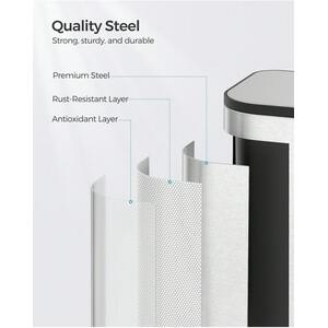 SONGMICS 20L Soft-Close Pedal Kitchen Bin - Silver by SONGMICS