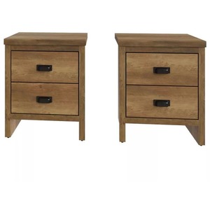 Brown 4 Piece Set 3 Door Wardrobe 4 drawer chest and 2 Bedside Tables - Brown by Wyld and Coco