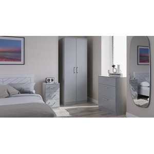 Devon Ready Assembled 3 Piece Bedroom Set - Dusk Grey / 6