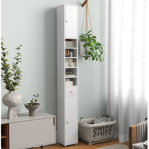 Costway Slim Tall Bathroom Cabinet-White - White by Costway