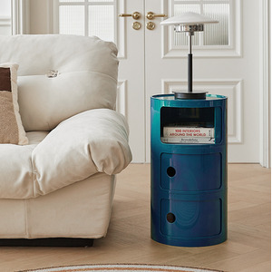 Round Beside Table Filling Cabinet Chest Unit Stockable - Blue / 3 by Livingandhome