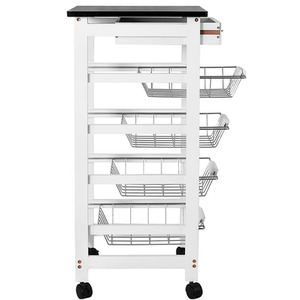 White Wooden Kitchen Trolley - White / 5.75kg by Vida Designs