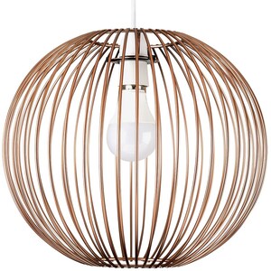 Metal Basket Style Globe Ceiling Pendant Light Shade In Copper Effect Finish - Copper by ValueLights