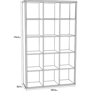 Mauro 3x5 Shelving Unit - Sand Oak by Furniture To Go
