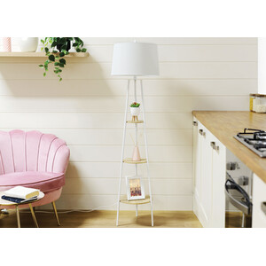 Evie Shelf Floor Lamp - White