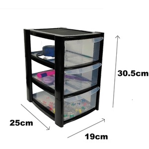 Small 3 Drawer Stationery Storage Unit Black - Black by Thumbs Up