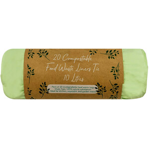 Pack of 20 Compostable Food Waste Liners Tie 10L