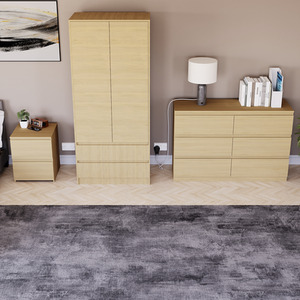 Denver Bedroom Set (2 Drawer Bedside, 6 Drawer Chest, 2 Door 2 Drawer Wardrobe) by Vida Designs