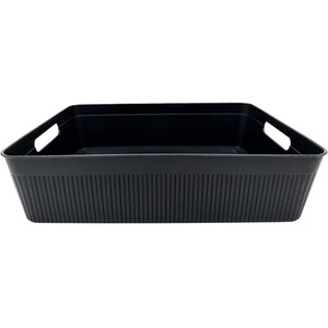 Stripe Storage Basket - Black / Large by My Home