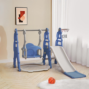 Kidkid Slide and Swing Play Set with Basketball Hoop - Blue by Kidkid