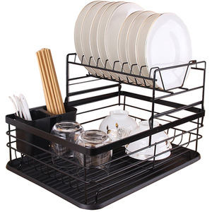 2-Tier Metal Kitchen Dish Drainer Rack by Livingandhome