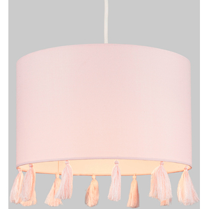 Modern Pink Drum Tassel Living Room Bedroom Hallway Ceiling Pendant Light Shade - Pink by ValueLights