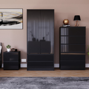 Vida Designs Glinton 3 Piece FSC Certified Bedroom Set - Black by Vida Designs