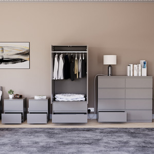 Denver Bedroom Set (2 Drawer Bedside(x2), 8 Drawer Chest, 2 Door Wardrobe) by Vida Designs