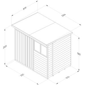 4LIFE Pent Shed 7x5 - No Installation / With Base / 2 by Forest Garden