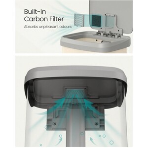 SONGMICS 50L Metal Pedal Kitchen Bin with Lid - Neutral by SONGMICS