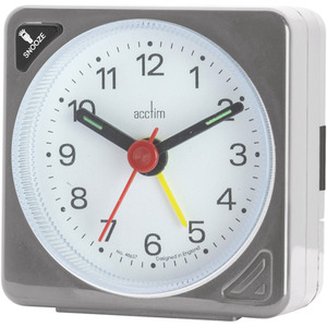 Ingot Analogue Alarm Clock Grey - Grey by Acctim