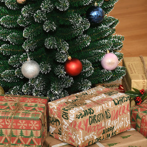 HOMCOM Artificial Snow Dipped Christmas Tree Xmas Pencil Tree - Green / 6.5ft