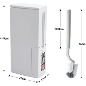 Toliet Brush with Trash Can - White by Livingandhome