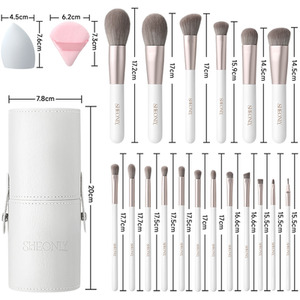 18 Pcs Makeup Brush Set - Pure White by komore