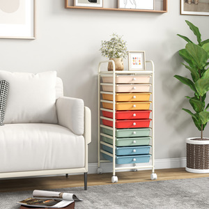 10 Drawer Rolling Storage Cart by Costway