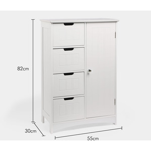 Holbrook Free Standing Bathroom Storage Cabinet with Shelving - white by VonHaus