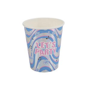 Pack of 8 Disco Party Paper Cups - Blue