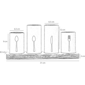 Innoteck Cutlery Holder with Bamboo Tray by Innoteck